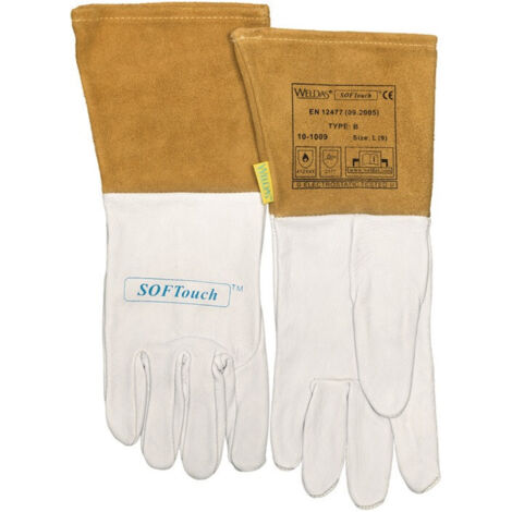 Guanti per saldatura taglia XXL (10,5) naturale / arancione 5 PA (Per 5)