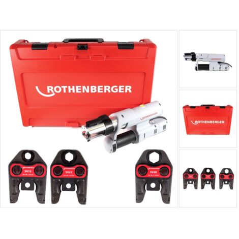 Rothenberger ROMAX AC ECO Set SV 230 V pressa per funzionamento a rete in valigia di trasporto + 3 x ganasce ( 15740 )