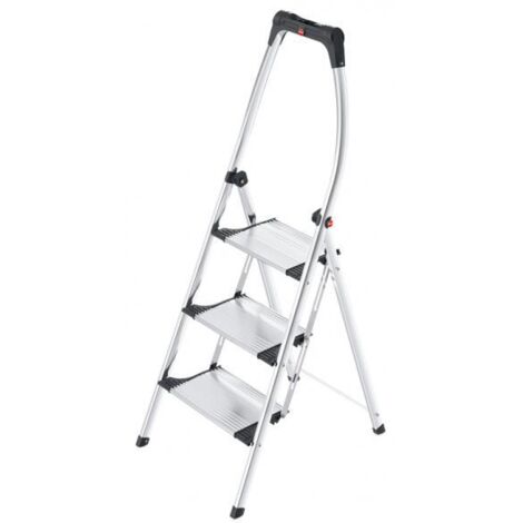 Gradino pieghevole con 3 livelli, altezza 730 mm, in alluminio con superficie antiscivolo a nervature (1/4)