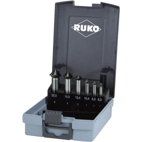 Ruko ULTIMATECUT set di svasatura conica e sbavatura (DIN 335) forma C 90° HSS RUnaTEC in valigetta di plastica ABS (1/3)