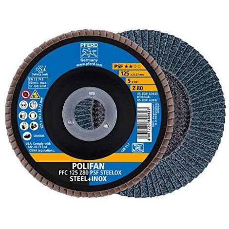 Rondella dentellata POLIFAN Z PSF STEELOX D.125mm K.Z-80 con.INOX ZK PFERD (Per 10) (1/4)