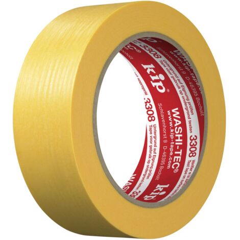Nastro adesivo 3308 WASHI-TEC® Premium PLUS giallo L.50m P.36mm Rl.KIP (Per 24) (1/4)