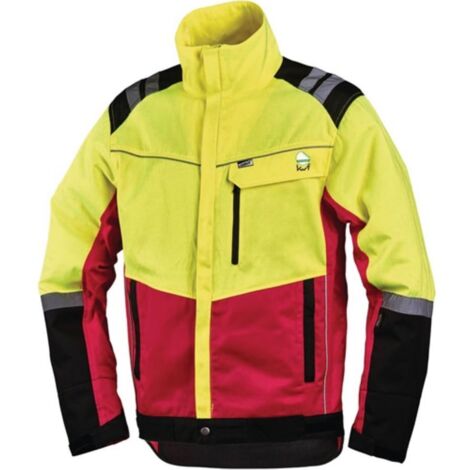 Giacca per protezione forestale comfort taglia M, giallo fluo / rosso (1/3)