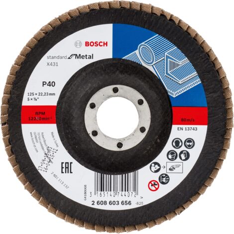 Ruota della macinazione della ventola X431. Standard per metallo 125 x 22.23 mm. 40 VPE: 10 (1/2)