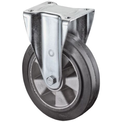 Ruota di supporto pesante D.125mm capacità 220kg gomma elastica 138mm 110mm (1/2)