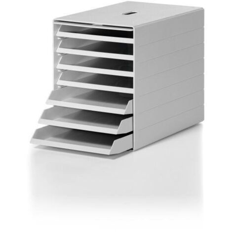 Cassettiera resistente con 7 cassetti e sportello frontale a scomparsa, grigia - 1712001050 (1/4)