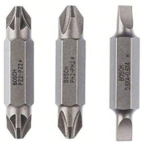 Set di doppie lame Bosch, 3 pezzi. S0,6x4,0, S0,6x4,0, PH2, PH2, PZ2, PZ2, 45 mm - 2607001744 (1/4)