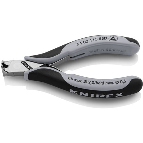 KNIPEX 64 02 115 ESD Tronchese per elettronica ESD - con tagliente frontale con manici multicomponente 115 mm (1/4)