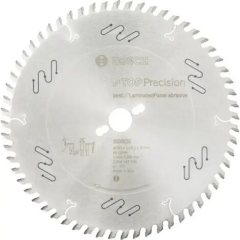 Lama per sega circolare Bosch Top Precision, ideale per pannelli laminati, abrasiva, 303 x 30 x 3,2 mm - 2608642106 (1/2)