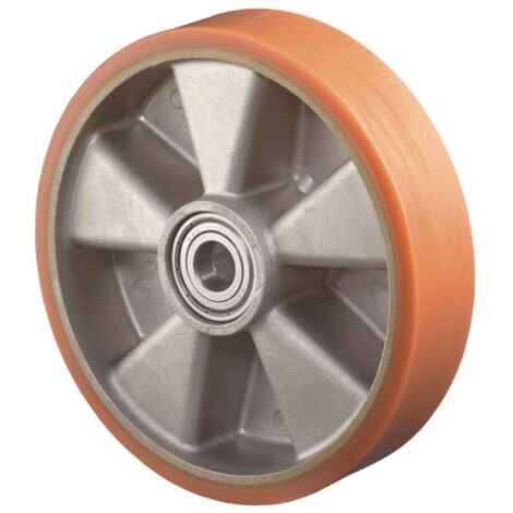 Ruota di scorta D.125mm Trgf.250kg cast PU asse D.15mm lunghezza mozzo 40mm BS ROLLEN (1/2)