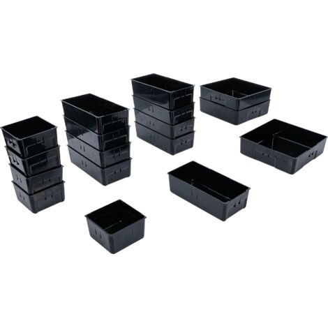 Serie di ripiani in plastica per carrello portautensili 17 pz. (1/4)