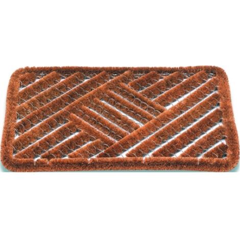 Zerbino spazzole in cocco naturale e acciaio – Dimensioni L390xW590xS30mm – Per uso esterno – Resistente e durevole (1/2)