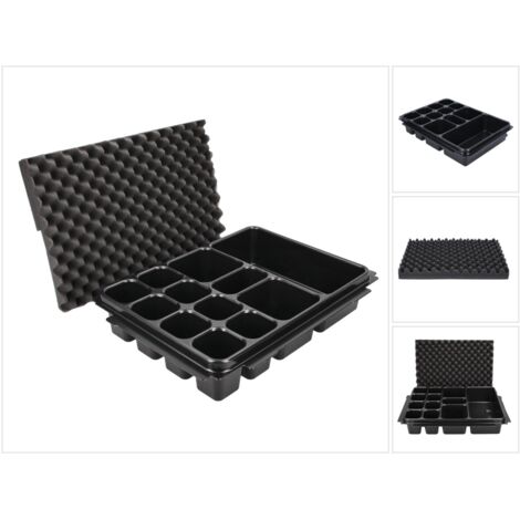 Makita P-83674 Inserto universale con 12 scomparti + Inserto in schiuma per coperchio - per valigetta Makpac