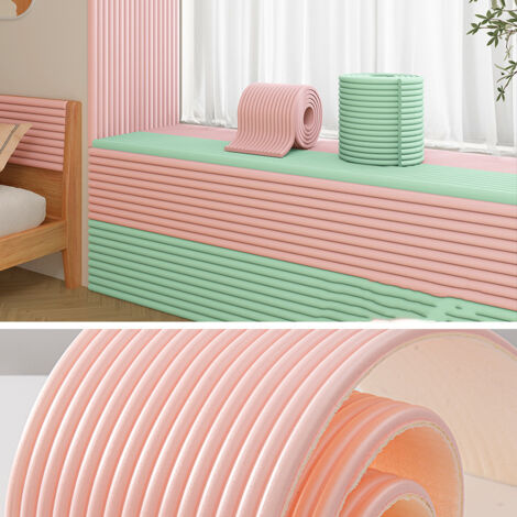 NICOLA Bandes de protection d'angle, protections d'angle en mousse, protection pour rebord de fenêtre, tête de lit et chevet, rose, 20 x 200 cm