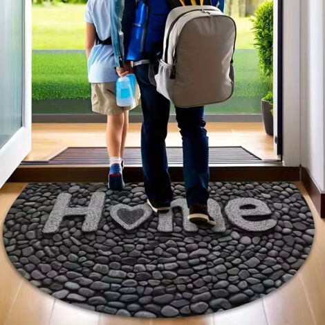 Tapis de sol décoratif pour chambre, tapis de bienvenue, tapis d'entrée absorbant et résistant (60 x 90 cm) (1/5)