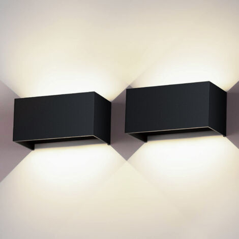 Lot de 2 appliques murales LED 24 W, appliques murales pour usage extérieur/intérieur, faisceau réglable, étanche IP65, lumière blanche 4500 K (1/5)