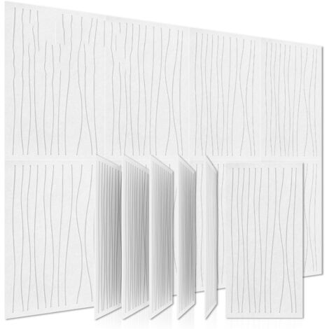 6 grands panneaux insonorisants autocollants, panneaux d'isolation phonique et de réduction du bruit, blancs, 3060cm