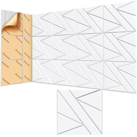Panneaux muraux insonorisants auto-adhésifs 12 pièces, panneaux muraux insonorisants haute densité, blancs, support adhésif 30 x 30 cm