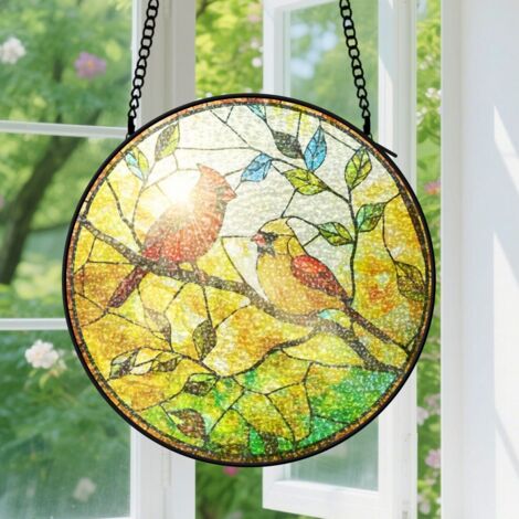 Capteur de soleil en vitrail - décoration spirituelle 25cm (1/4)