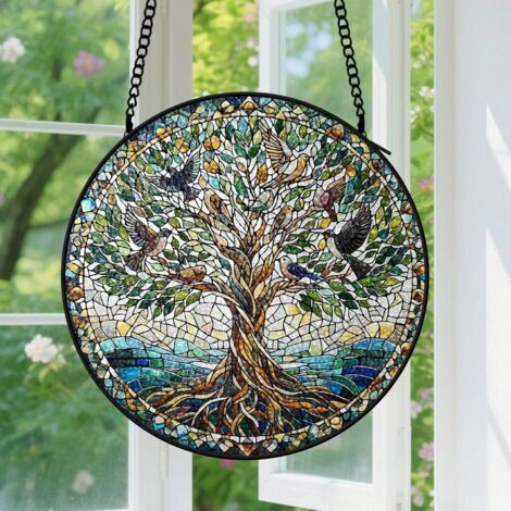 Capteur de soleil en vitrail - décoration spirituelle 15cm (1/4)