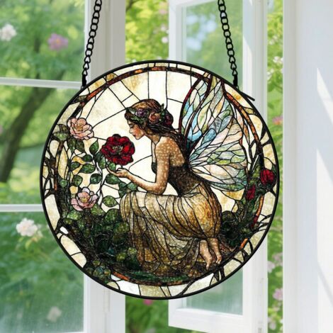 Capteur de soleil en vitrail - décoration spirituelle 15cm (1/4)