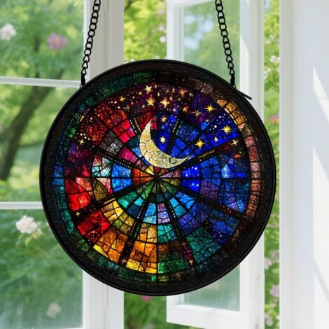 Capteur de soleil en vitrail - décoration spirituelle 15cm (1/4)