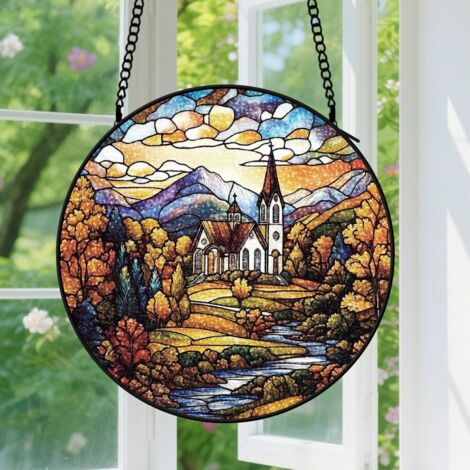 Capteur de soleil en vitrail - décoration spirituelle 9cm (1/4)