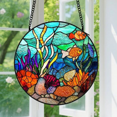 Capteur de soleil en vitrail - décoration spirituelle 15cm (1/4)