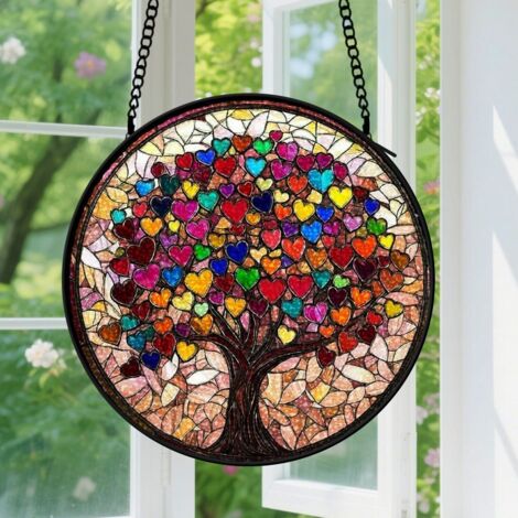 Capteur de soleil en vitrail - décoration spirituelle 15cm (1/4)