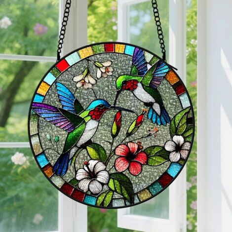 Capteur de soleil en vitrail - décoration spirituelle 25cm (1/4)