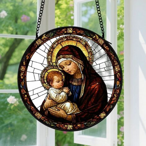 Capteur de soleil en vitrail - décoration spirituelle 20cm (1/4)