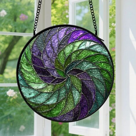 Capteur de soleil en vitrail - décoration spirituelle 15cm (1/4)
