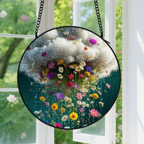 Capteur de soleil en vitrail - décoration spirituelle 15cm (1/4)