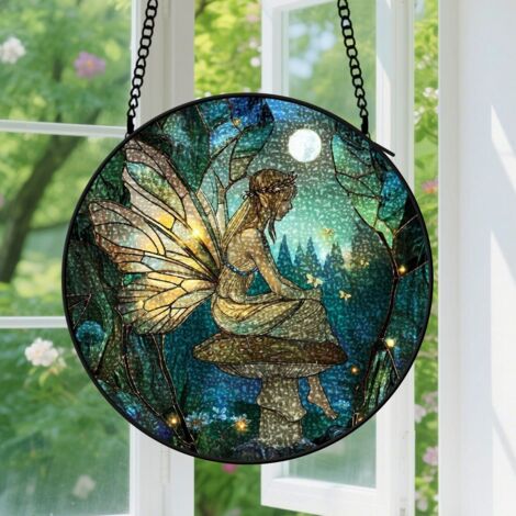 Capteur de soleil en vitrail - décoration spirituelle 9cm (1/4)