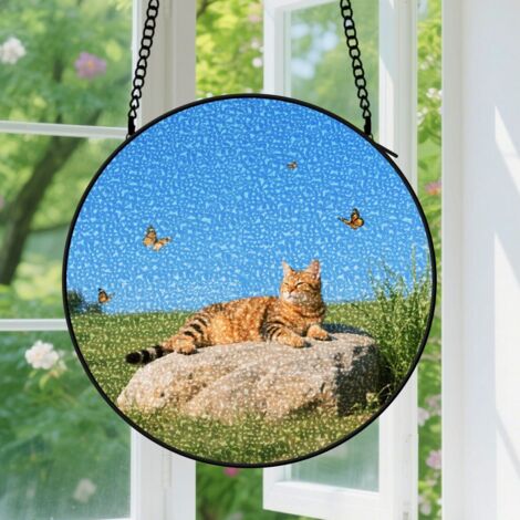 Capteur de soleil en vitrail - décoration spirituelle 25cm (1/4)