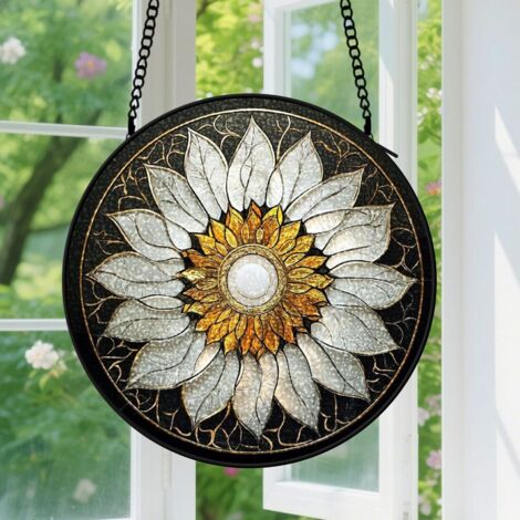 Capteur de soleil en vitrail - décoration spirituelle 25cm (1/4)
