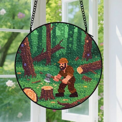 Capteur de soleil en vitrail - décoration spirituelle 20cm (1/4)