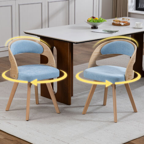 Chaise de salle à manger en bois, chaise moderne et flexible, avec un coussin en coton-lin l’assise est incurvée. Idéale pour être utilisée comme chaise d’accent dans les cuisines, les cafés ou les s (1/5)