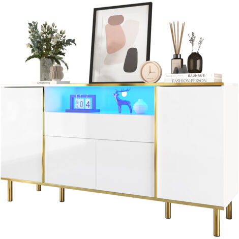 Commodat de haute épaisseur, en couleur blanche brillante. Il possède 1 tiroir. Comme meuble de chambre… Comme commode pour la chambre à coucher… Comme commodat blanc brillant – dimensions : B150/T40/ (1/5)
