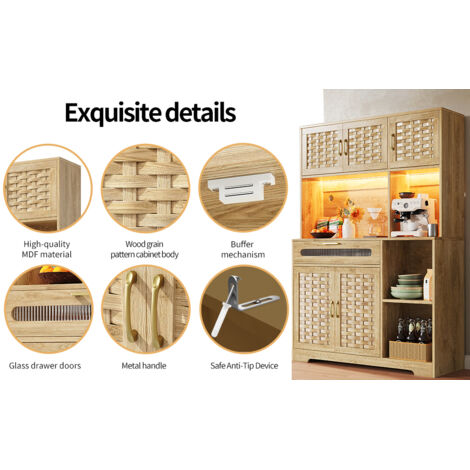 Meubles de rangement pour le salon (120×40×180 cm), meuble de cuisine, meuble d’étage avec des tiroirs. Portes en MDF. Meubles équipés d’éclairage LED. Étagères à disposition dans les cuisines et les (1/5)