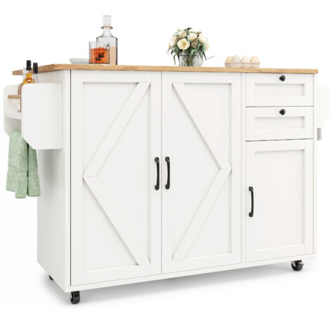 Îlot de cuisine moderne, armoire à couteaux, meuble de rangement pour les plats, table à manger multifonctionnelle avec espace de stockage, meuble de rangement pour les plats, étagères pour les snacks (1/5)