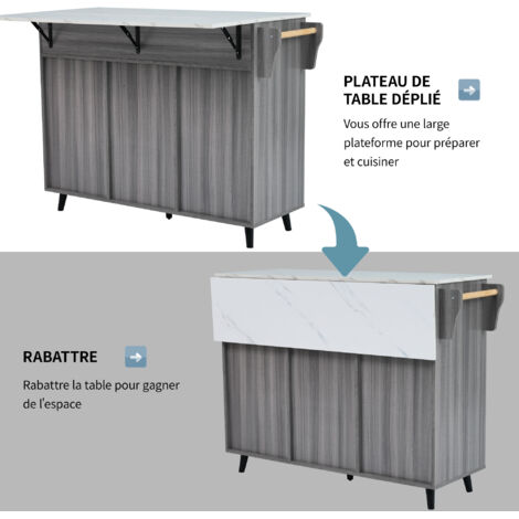 129x46(71)x91,5 cm. Vaisselle à roulettes / Meuble de cuisine avec plateau réglable. Compartiments intérieurs dans les portes du meuble. Table de cuisine sur 5 roulettes (1/5)