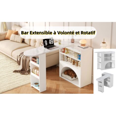 Table de salon et table à manger moderne, pouvant être déplacée. Table haute, petite taille – avec un espace pour les animaux domestiques. Pas de plateaux ou de coussins (1/5)