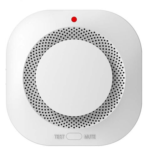 Détecteur de fumée, alarme incendie photoélectrique, avec bouton test/silence, prévention des incendies (1 pièce - modèle indépendant) (1/5)