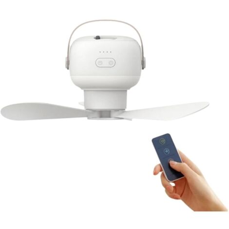 Petit ventilateur de plafond portable pour la maison, ventilateur de plafond LED pour lit, ventilateur électrique rechargeable par USB, 2400 mAh