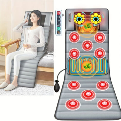 Matelas de massage, masseur multifonction pour tout le corps à domicile, compresse chaude à pétrissage électrique pour vertèbres cervicales et masseur (1/5)