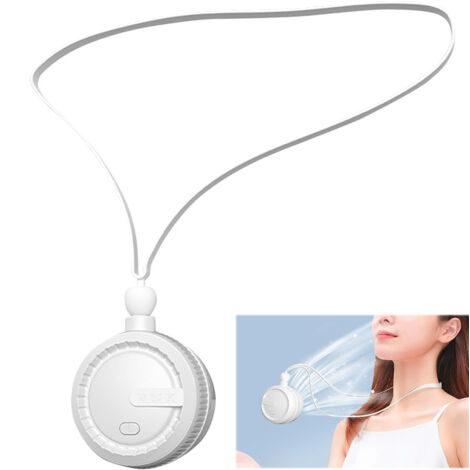 Ventilateur de cou portable avec 3 vitesses réglables, rechargeable TPC-C, mini ventilateur portable pour l'extérieur, les voyages et la maison. (1/5)