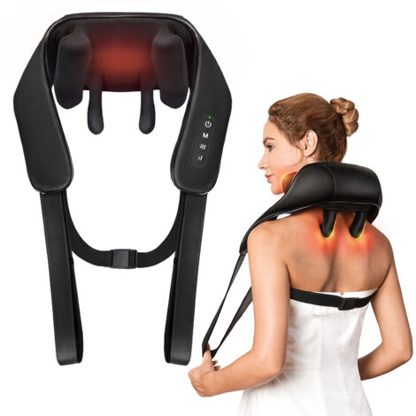 AZOUAKN Appareil de massage sans fil par acupression pour la nuque et le dos avec fonction chauffante apaisante, soulage les douleurs musculaires (1/4)
