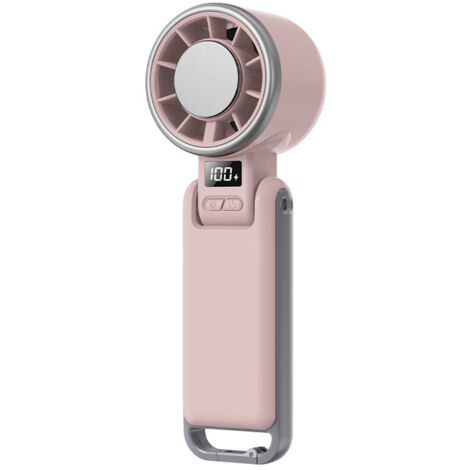 Mini ventilateur portable, ventilateur d'extérieur et de bureau, pliable, vitesse de ventilation réglable (Rose) (1/5)