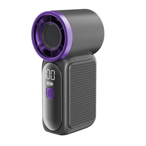 Ventilateur turbo portable, mini ventilateur à main, ventilateur de bureau, léger — Idéal pour les voyages et les trajets quotidiens (Noir) (1/5)
